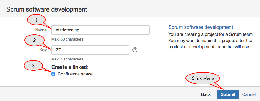 Submit Project in JIRA